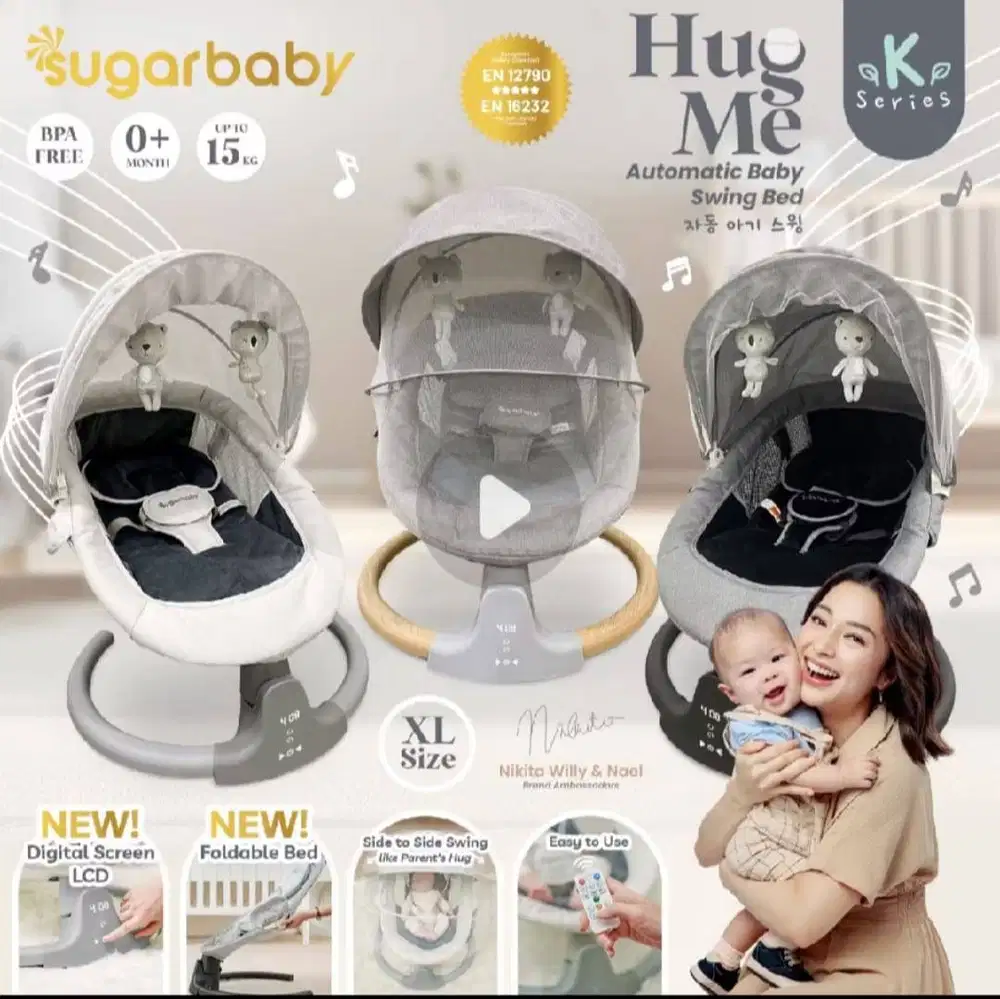 Sugarbaby HUG ME K-SERIES Baby Swing Chair / Ayunan Bayi / folded swin