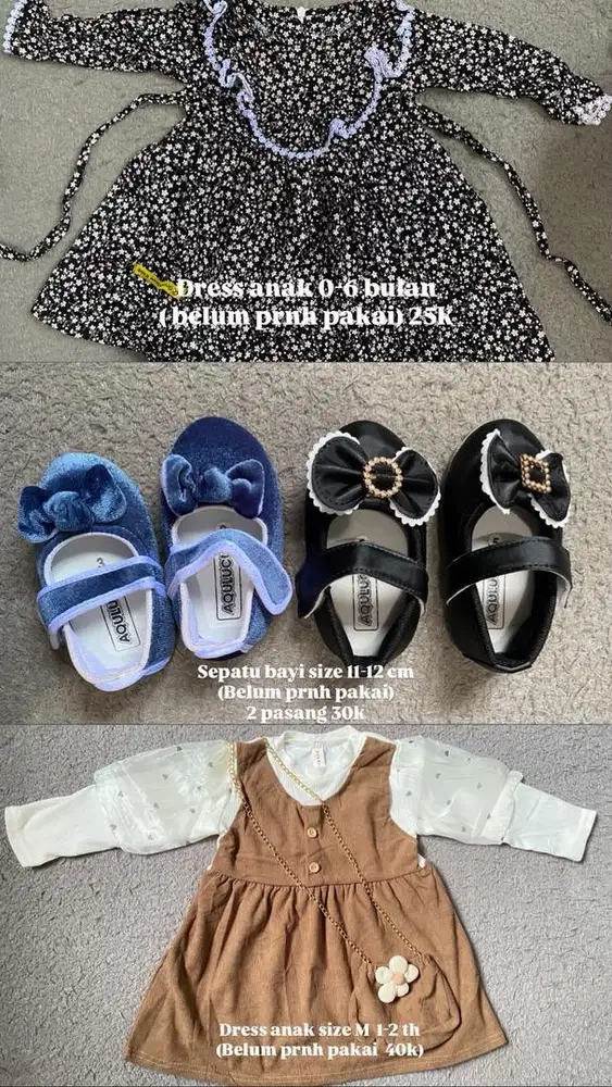 Dress dan sepatu anak