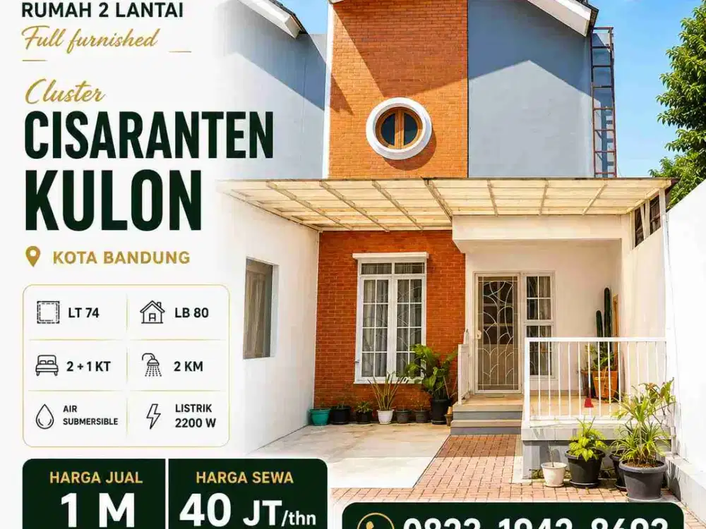 Rumah dijual atau disewakan di Cisaranten Kulon, Arcamanik