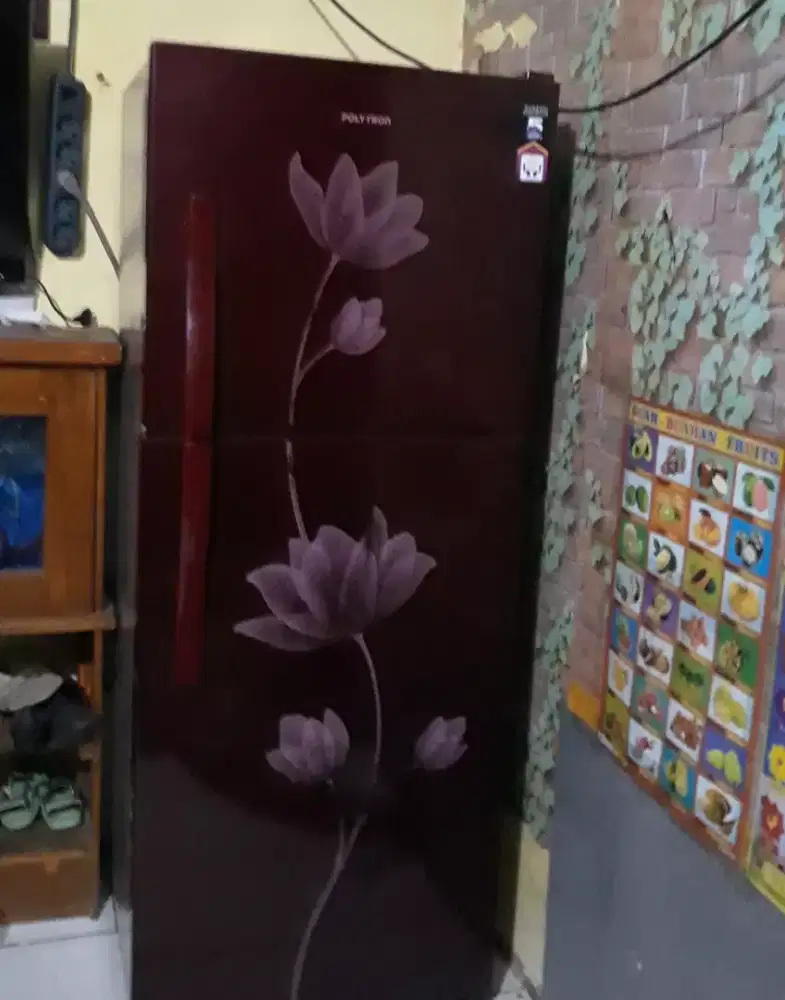 kulkas 2 pintu polytron cantik beku normal banget
