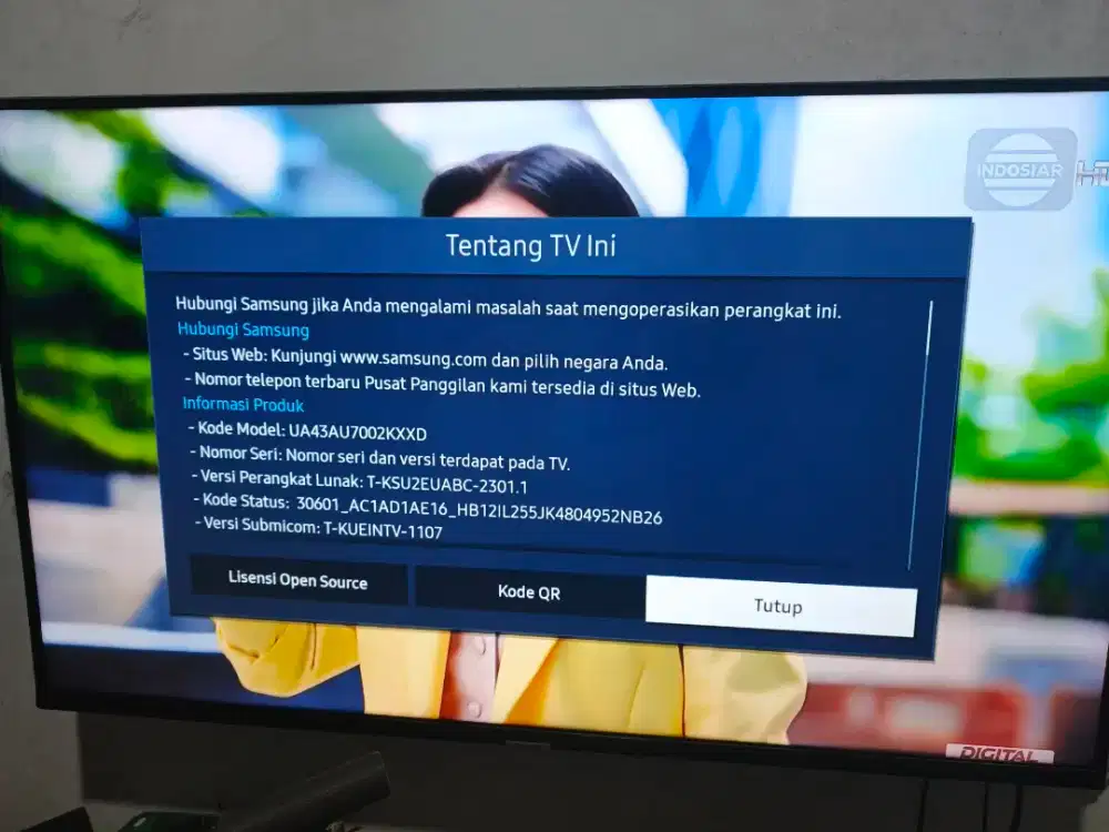 Samsung Smart TV 43 inc Seri UA43AU7002KXXD Normal Mulus