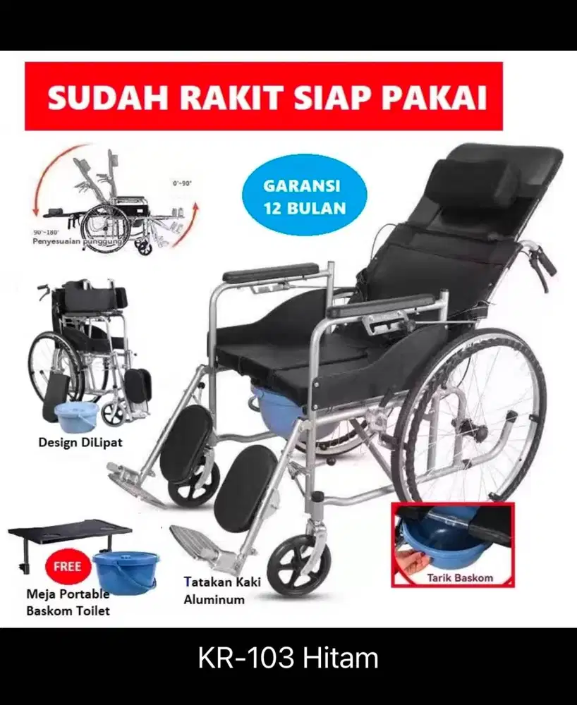 KURSI RODA KR-103 HITAM – KURSI BARU DIJUAL HARGA MURAH