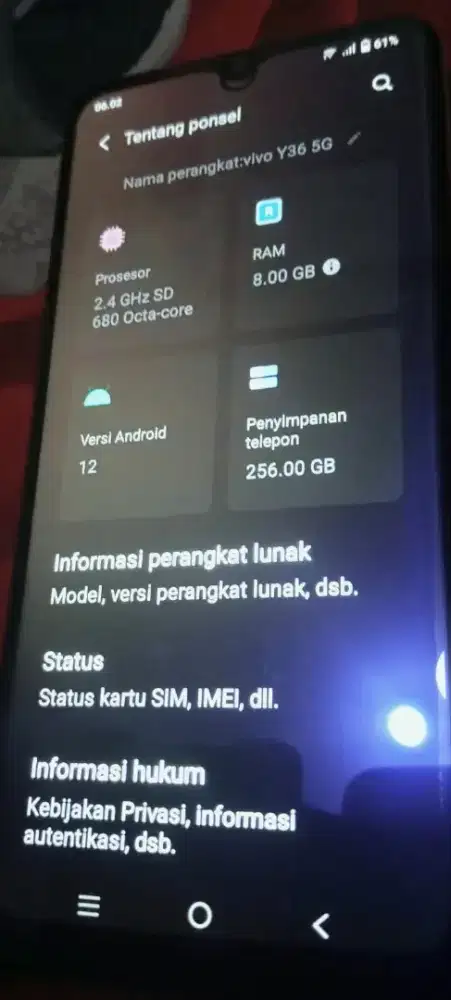 Bu jual cepet Hp Vivo y36 5G ram8/256,normal,mulus,nominus,nego smp jd