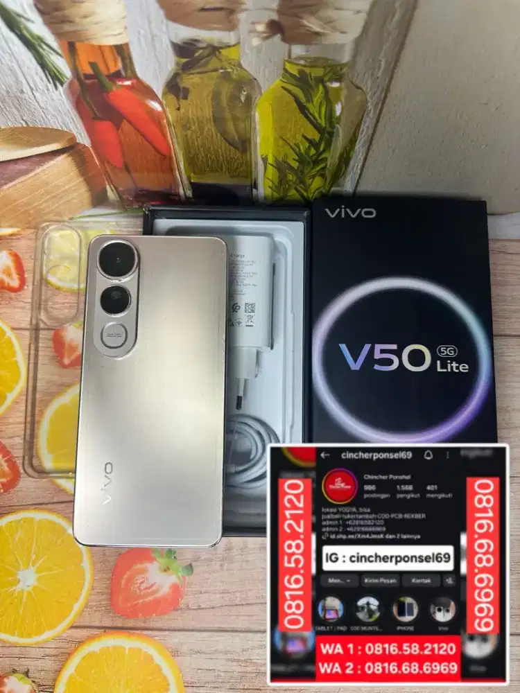 JUAL hp Vivo V50 Lite 5g 8/256 siap pakai istimewa