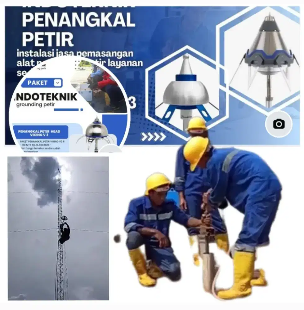 Ahli jasa pasang anti penangkal petir dan grounding mesin
