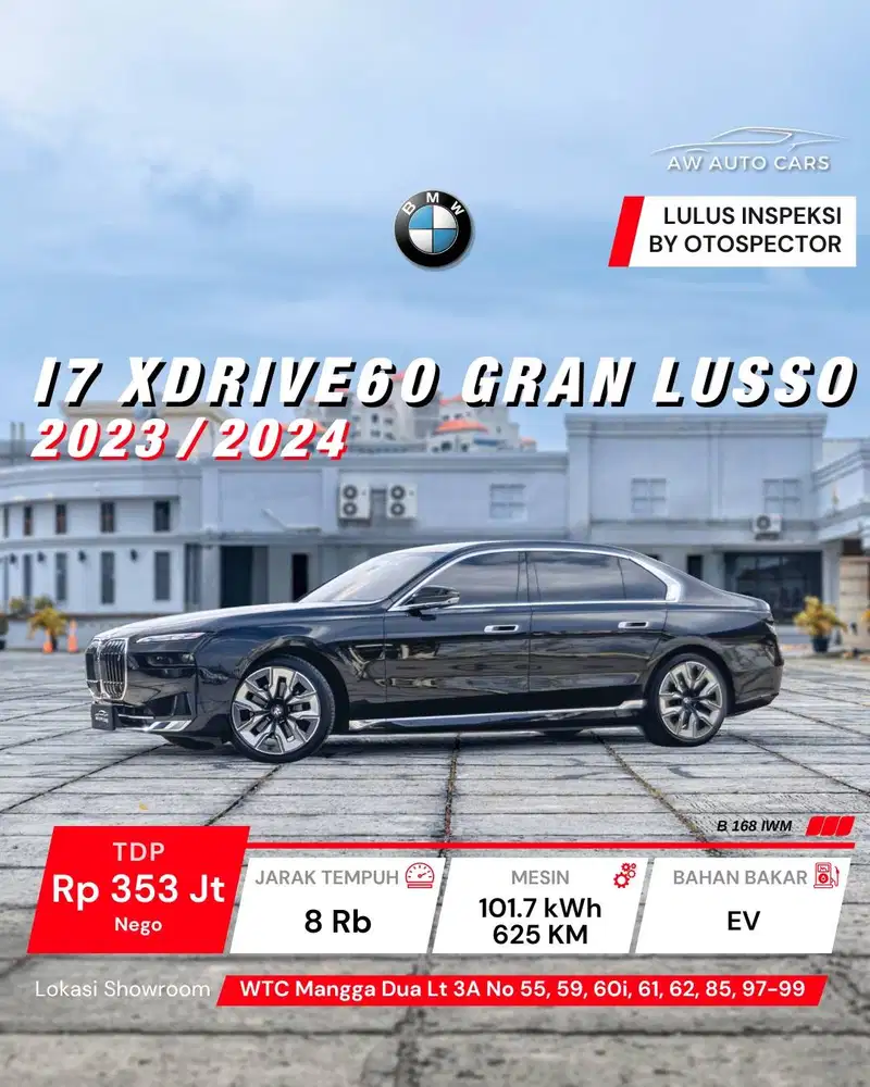 BMW i7 Gran Lusso 2024 NIK 2023 xDrive60 2022 EV Electric
