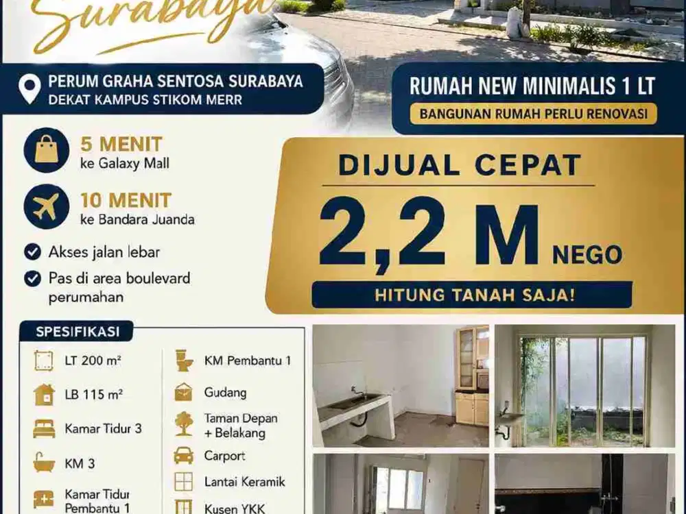Rumah Graha Sentosa Surabaya Hitung Tanah Saja