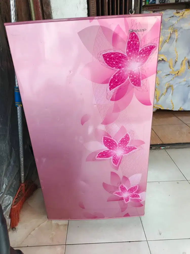 kulkas 1 pintu kecil warna pink