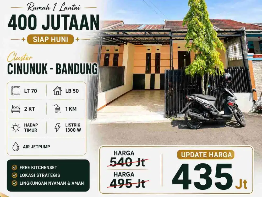 Rumah 400 Jutaan siap huni di Cluster Cinunuk, Bandung