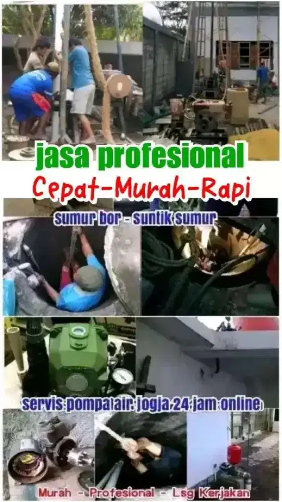 Jasa/ tukang service servis pompa air Sumur bor gali suntik sedot wc