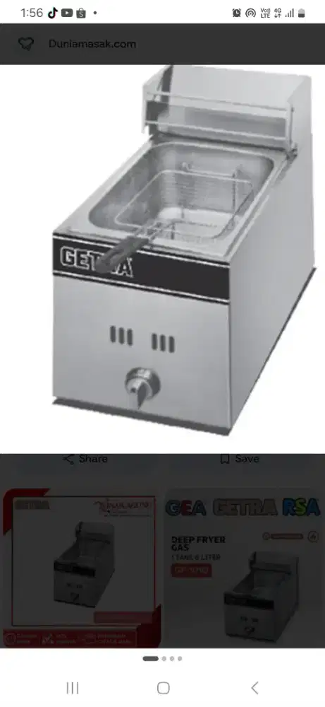 Deep Fryer merk Getra GF 101G - Gas