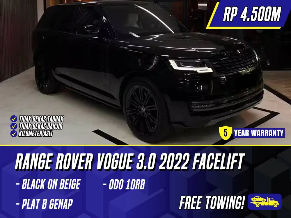 Range Rover Vogue 3.0 2022 Facelift Black on Beige Hitam SWB LWB Vouge