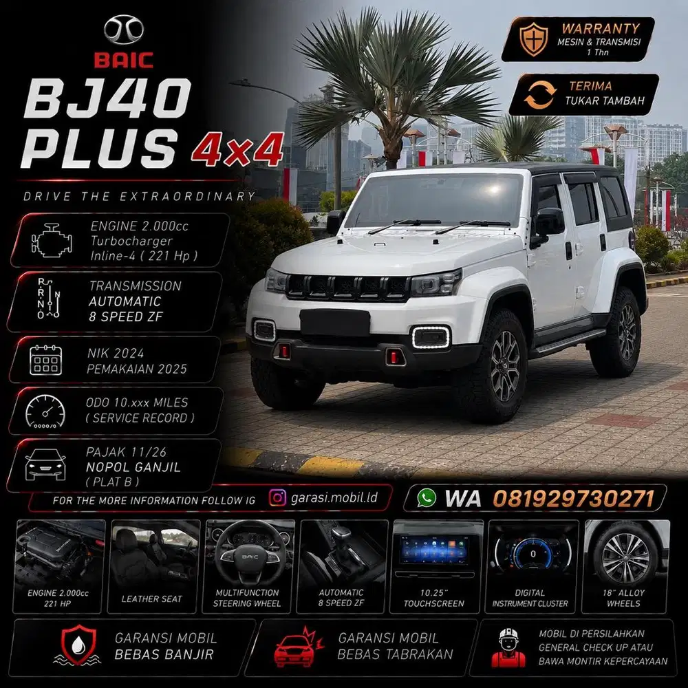 BAIC BJ40 Plus 2.0 4x4 AT 2024 / 2025 / Odo 10rbu Miles