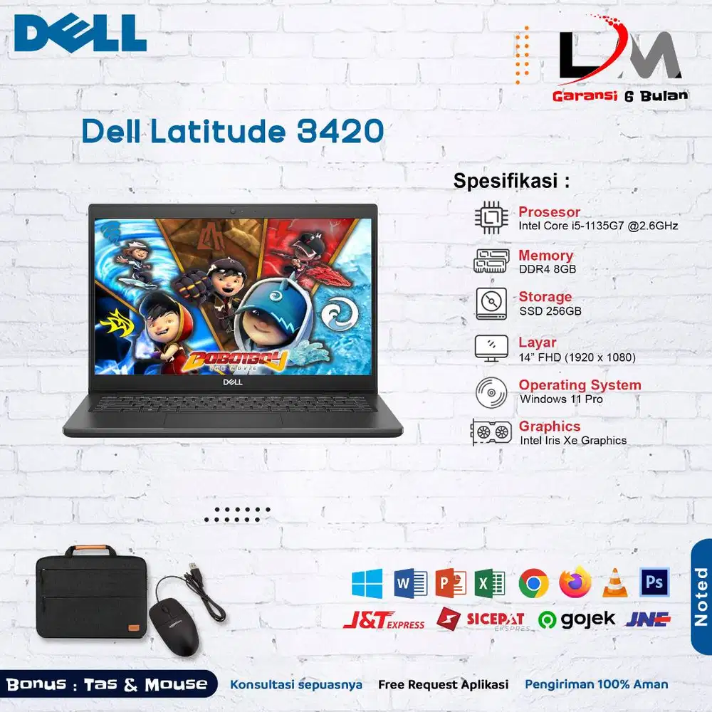Dell Latitude 3420 Intel Core i5-1135G7 Ram 8GB SSD 256GB Bergaransi