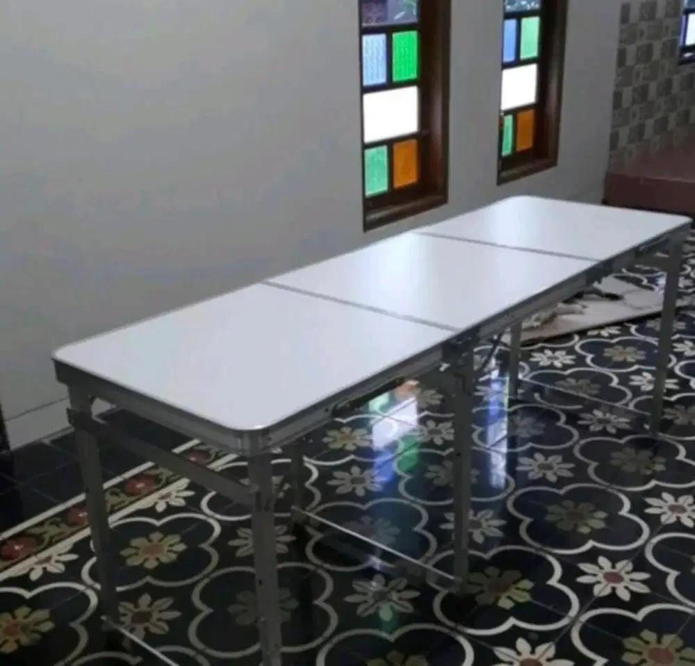 Meja Lipat Portable 180x60cm - kaki kuat dan kokoh