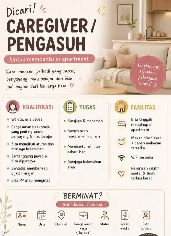 Dibutuhkan pengasuh / caregiver khusus