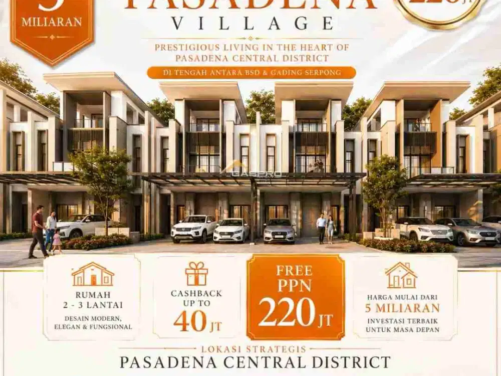 Rumah Mewah di Boulevard Utama Gading Serpong menuju BSD Grand Pasadena Village