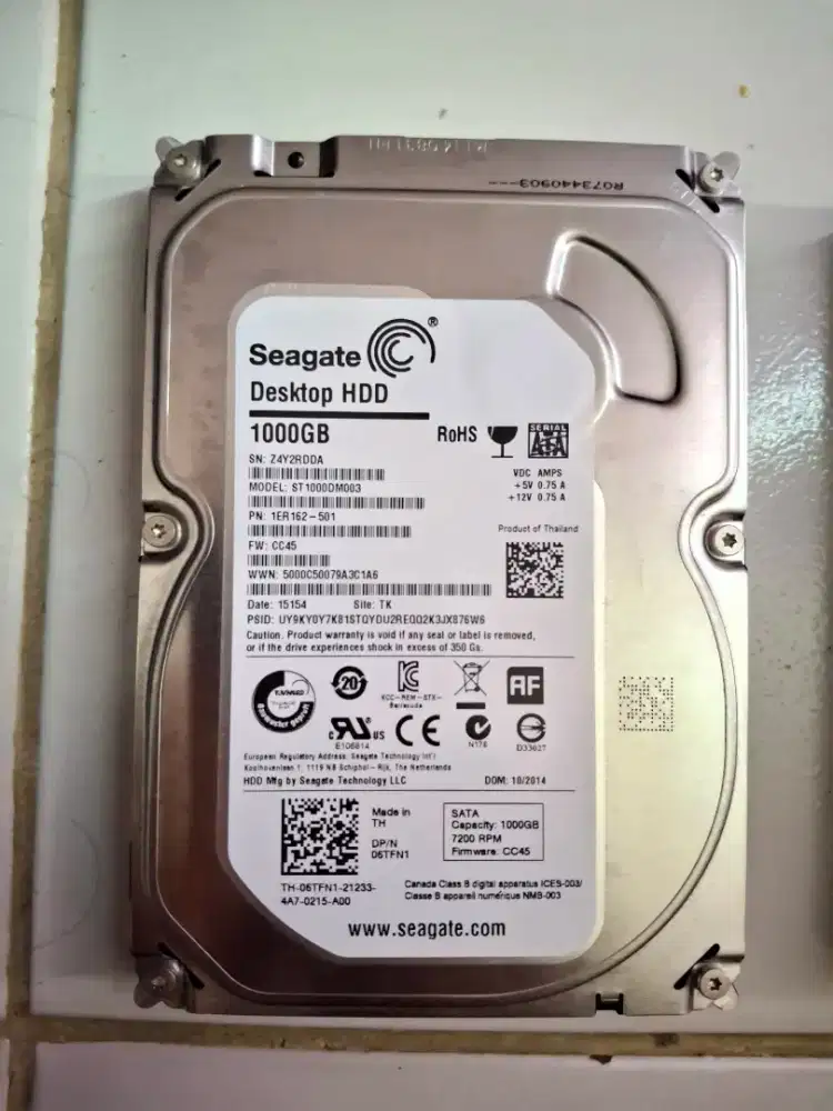 Hardisk seagate 1tb 7200rpm untuk pc