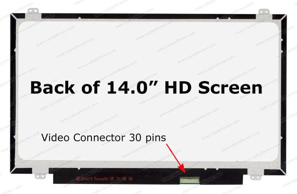 LCD laptop 14 inch 30 pin kondisi mulus warnah cerah