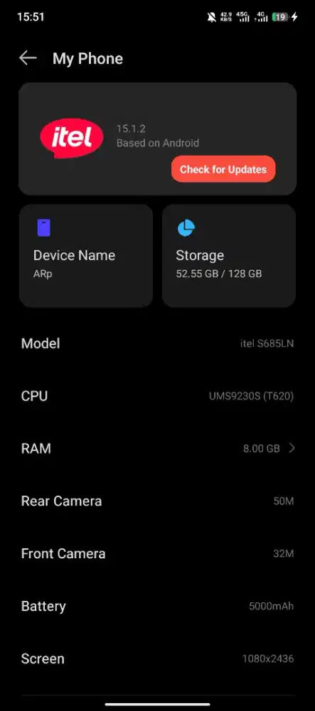 Itel s25 ram 8/128