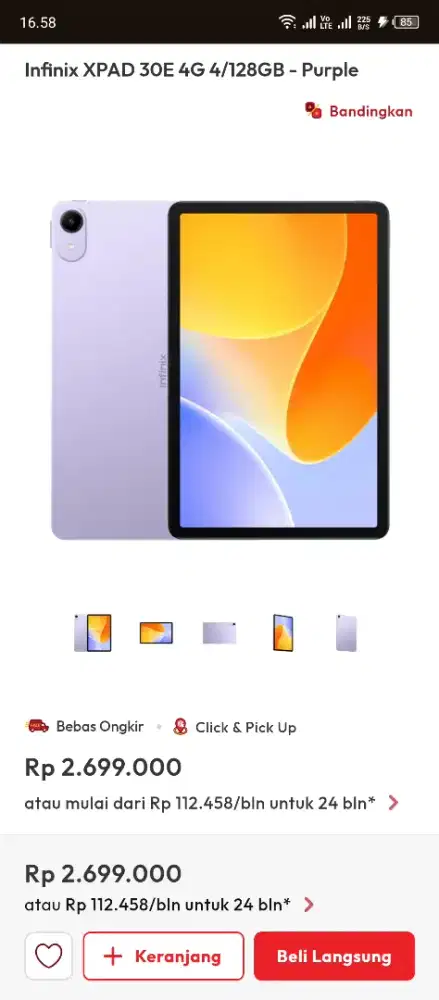 Infinix XPAD 30E 4 G 4/128-purple