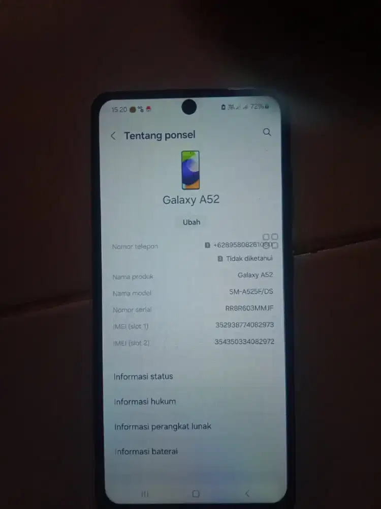 Jual Hp+cassan Samsung A52 RAM 8 INTERNAL 128GB