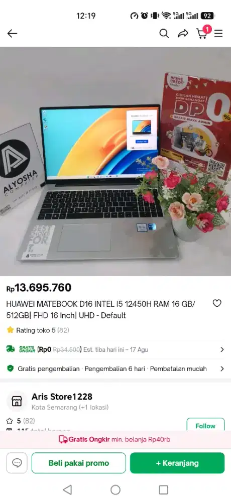 Huawei Matebook D16 16/512 gb