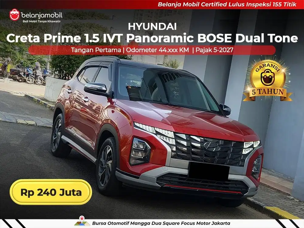 [ GARANSI 5TH ] Hyundai Creta Prime 1.5 IVT Panoramic BOSE 2022 2023