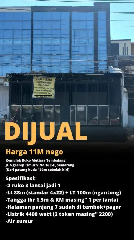 dijual Ruko strategis 2 jadi 1 Semarang murah