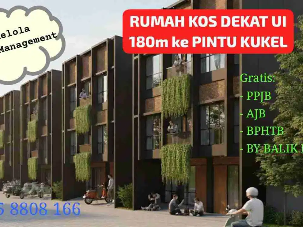 Dijual Rumah Kost Dekat UI 180 meter Dari Pintu Kukel