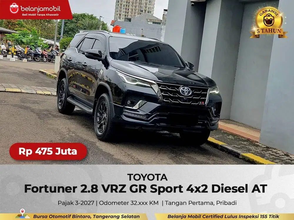 [ GARANSI 5TH ] Toyota Fortuner 2.8 VRZ GR Sport 4x2 Diesel 2024/2025