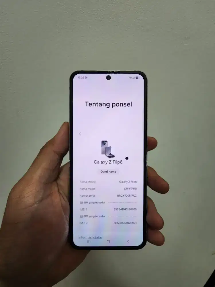 Samsung Z Flip 6 sein ram 12/256 fullset Minus Tompel secuil