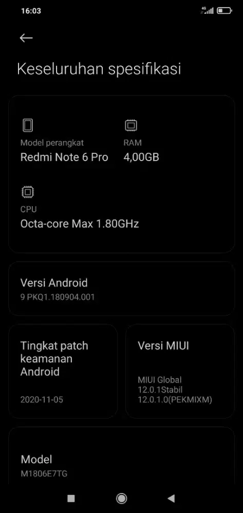 XIAOMI REDMI NOT 6 PRO