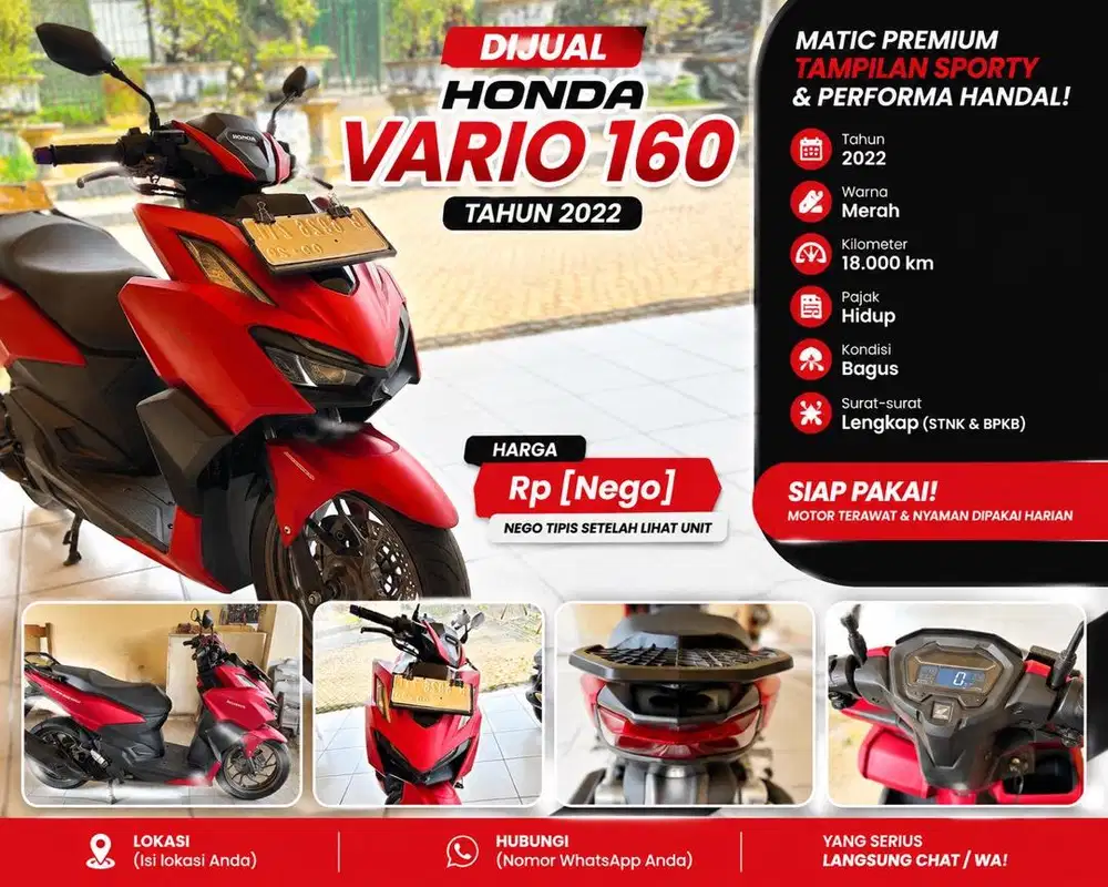 Vario 160 cc Warna Merah