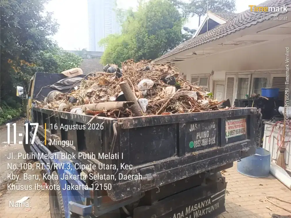 Jasa buang puing dan angkutan tanah