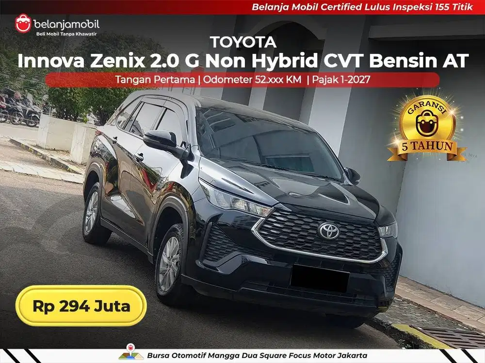 [ GARANSI 5TH ] Toyota Zenix 2.0 G Non Hybrid CVT Bensin AT 2023 2024