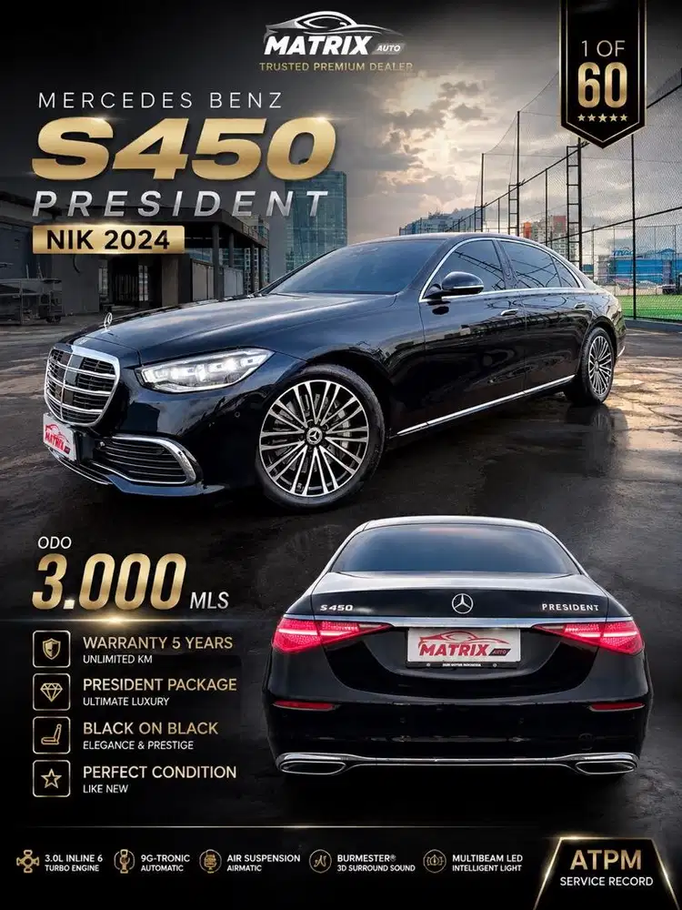 2025[3RBMILES]Mercedes Benz S450 (PRESIDENT EDITION)SERI NUMBER [1/60]