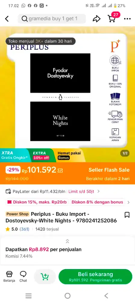 Periplus Buku Import Fyodor Dostoyevsky White Nights