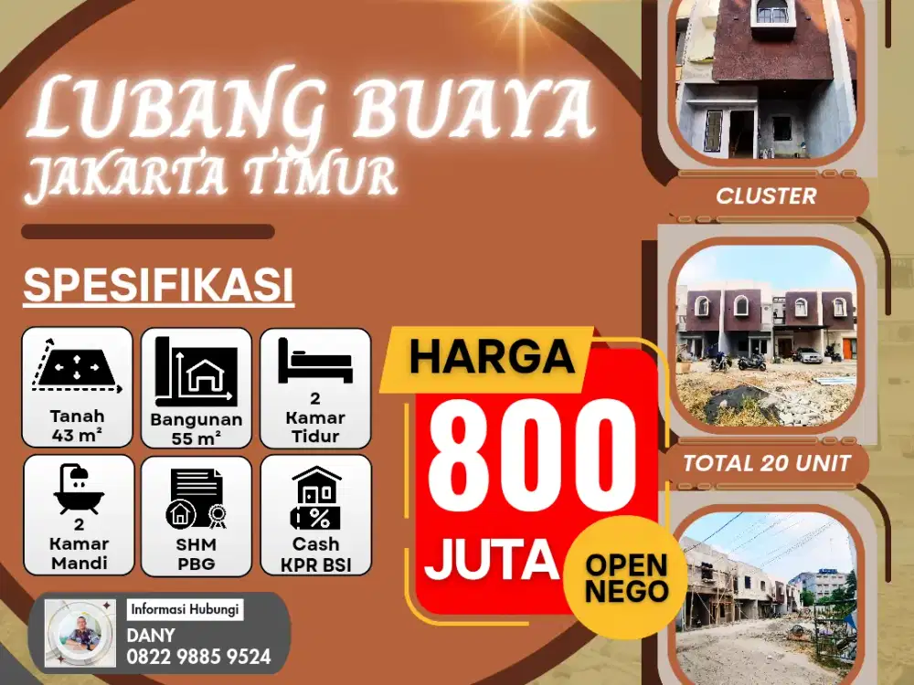 Dijual Rumah Siap Huni Lubang Buaya Jakarta Timur