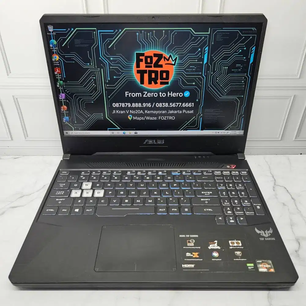 Laptop Asus TUF GAMING FX505D Ryzen 5 3550H GTX1050 RAM 8/256GB NO MIN