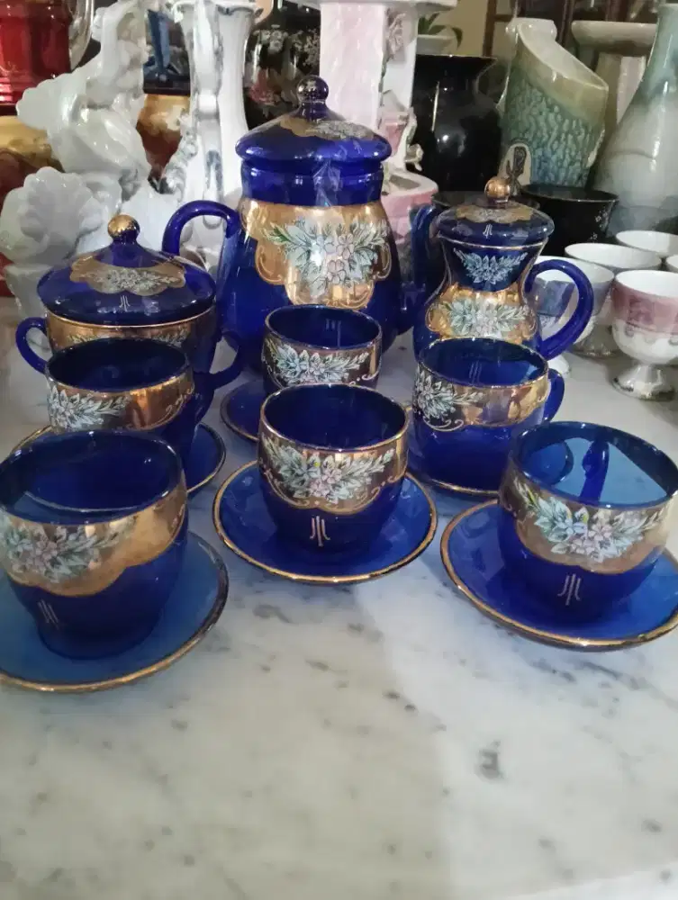 Bohemian blue tea set