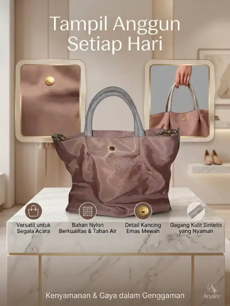 Tas wanita warna coklat yang elegan