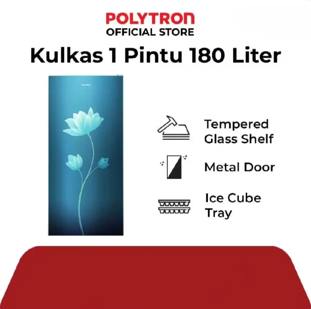 KULKAS 1 PINTU POLYTRON METALLIC SERIES PRB 189B