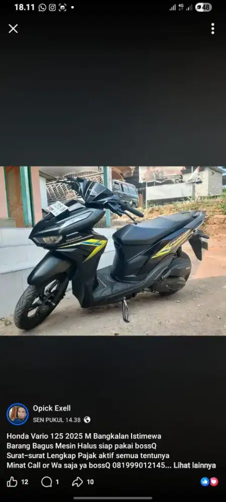 Vario 125 2025 M Bangkalan Istimewa
