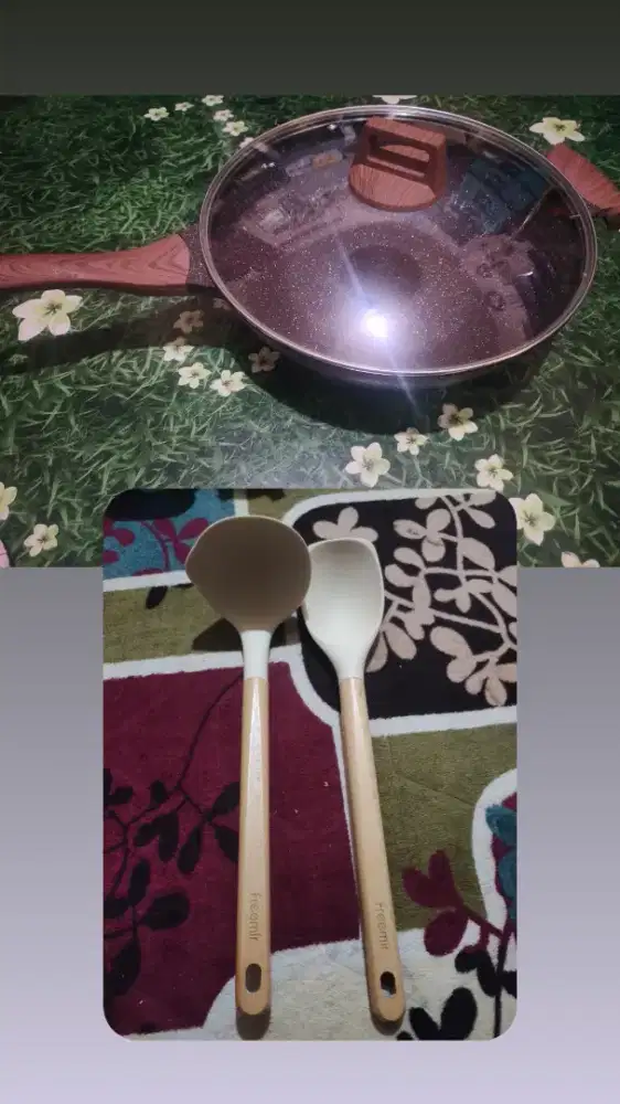 Welcook Panci Wok Anti Lengket 32cm + Freemir Spatula Silikon