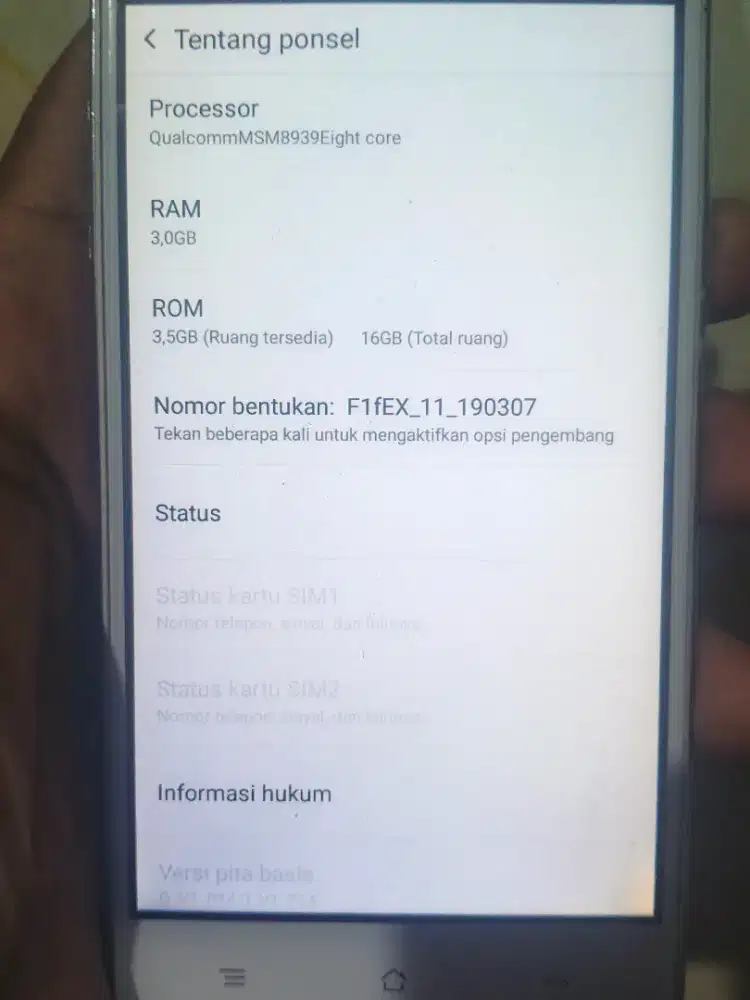 Hp Oppo ram 3 normal