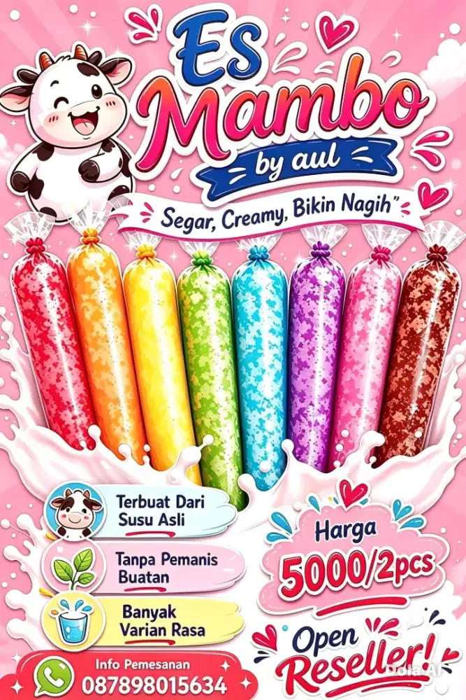 Di cari yang mau jualan es mambo keliling sekolahan
