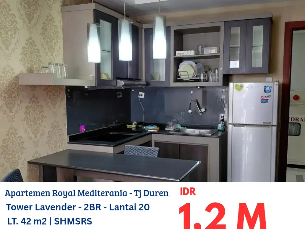 DEW0011 apartemen Royal Mediterania tower Lavender 2BR lantai 20 furnish Tanjung Duren Jakarta Barat