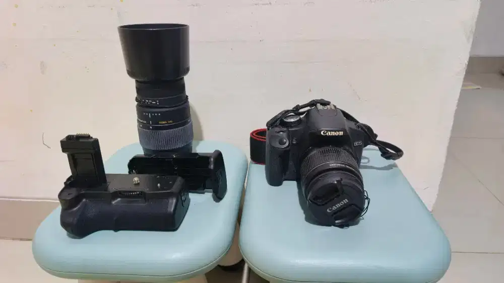 Canon EOS 500d Fullset + Lensa Tele + Battery Grip