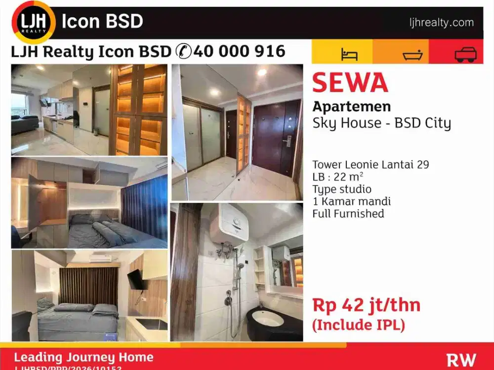 Disewakan Apartmen Sky House BSD City